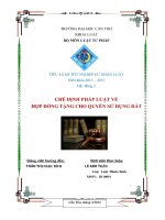 chế định pháp luật về hợp đồng tặng cho quyền sử dụng đất