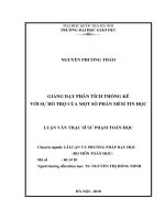 Luận văn thạc sĩ giảng dạy phân tích thống kê với sự hỗ trợ của một số phần mềm tin học 