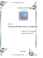 Thẩm quyền điều tra vụ án hình sự