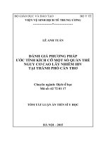Đánh giá phương pháp ước tính kích cỡ một số quần thể nguy cơ cao lây nhiễm HIV tại thành phố cần thơ (TT)