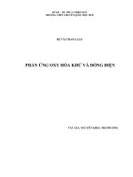 PHẢN ỨNG OXY hóa KHỬ và DÒNG điện 
