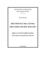 Khoá luận tốt nghiệp biện pháp dạy học tập đọc theo nhóm cho học sinh lớp 3