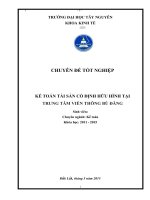 Chuyên đề tốt nghiệp kế toán tài sản cố định hữu hình tại trung tâm viễn thông Bù Đăng