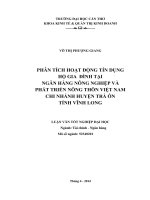 phân tích hoạt động tín dụng hộ gia đình tại ngân hàng nông nghiệp và phát triển nông thôn việt nam chi nhánh huyện trà ôn tỉnh vĩnh long