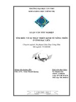 tìm hiểu về sự phát triển kinh tế nông thôn ở tỉnh bạc liêu