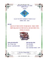 quản lý nhà nước về hộ tịch  thực tiễn trên địa bàn xã phú hưng, huyện phú tân, tỉnh an giang