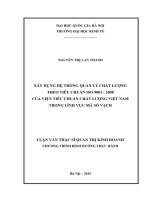 Xây dựng hệ thống quản lý chất lượng theo tiêu chuẩn ISO 9001   2008 của viện tiêu chuẩn chất lượng việt nam trong lĩnh vực mã số vạch 