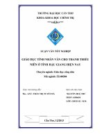 giáo dục tính nhân văn cho thanh thiếu niên ở tỉnh hậu giang hiện nay