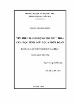 Khoá luận tốt nghiệp tìm hiểu hành động mô hình hóa của học sinh lớp 3 qua môn toán