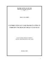 Cải thiện năng lực cạnh tranh của công ty TNHH MTV ứng dụng kỹ thuật và sản xuất  luận văn ths 