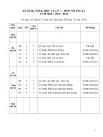 Giáo án mĩ thuật tiểu học tuần 7 chuẩn năm học 2015.2016