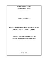 Nâng cao hiệu quả sử dụng vốn kinh doanh trong công ty cổ phần kinh đô  luận văn ths 