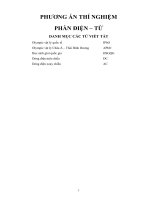 PHƯƠNG án THÍ NGHIỆM PHẦN điện – từ 