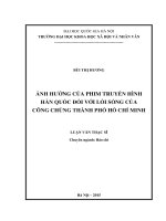 Ảnh hưởng của phim truyền hình hàn quốc đối với lối sống của công chúng thành phố hồ chí minh  luận văn ths 2015 