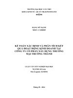 kế toán xác định và phân tích kết quả hoạt động kinh doanh tại công ty cổ phần xây dựng thương mại trường thành