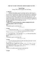 MỘT số vấn đề về PHƯƠNG TRÌNH NGHIỆM NGUYÊN 
