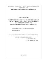 Nghiên cứu tích hợp vấn đề biến đổi khí hậu vào quy hoạch phát triển kinh tế  xã hội của tỉnh Thừa Thiên Huế qua đánh giá môi trường chiến lược