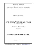 Thuật toán xác định cha chung gần nhất của hai nút trong cây ứng dụng phân tích đa dạng loại vi sinh vật 