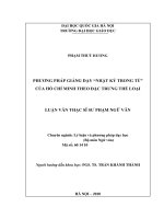Phương pháp giảng dạy nhật ký trong tù của hồ chí minh theo đặc trưng thể loại