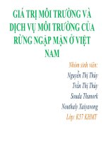 GIÁ TRỊ MÔI TRƯỜNG VÀ DỊCH VỤ MÔI TRƯỜNG CỦA RỪNG NGẬP MẶN Ở VIỆT NAM