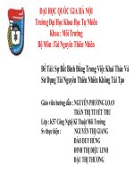 Sự Bất Bình Đẳng Trong Việc Khai Thác Và Sử Dụng Tài Nguyên Thiên Nhiên Không Tái Tạo