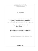 Luận văn thạc sĩ vận dụng lý thuyết tổ chức biết học hỏi xây dựng tập thể sư phạm vững mạnh tại trung tâm giáo dục thường xuyên 1 tỉnh lạng sơn 