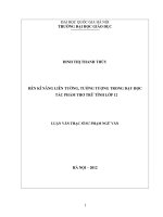 Rèn kỹ năng liên tưởng, tưởng tượng trong dạy học tác phẩm thơ trữ tình lớp 12 
