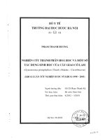 Nghiên cứu thành phần hóa học và một số tác dụng sinh học của cây giảo cổ lam (gynostemma pentaphyllum (thunb ) makino   cucurbitaceae)