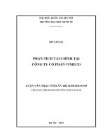Phân tích tài chính tại công ty cổ phần VIMECO  luận văn ths 2015 