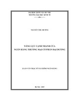Năng lực cạnh tranh của ngân hàng thương mại cổ phần đại dương  luận văn ths 2015 