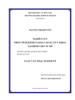 Nghiên cứu phân tích hành vi báo cáo sự cố y khoa tại bệnh viện từ dũ 