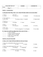 Đề kiêm tra tiếng anh 7 một tiết