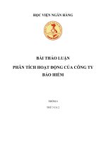 Bài thảo luận phân tích hoạt động của công ty bảo hiểm