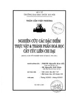 Nghiên cứu các đặc điểm thực vật và thành phần hóa học cây cúc liên chi dại