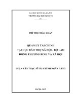 Quản lý tài chính tại cục bảo trợ xã hội   bộ lao động thương binh và xã hội  luận văn ths 
