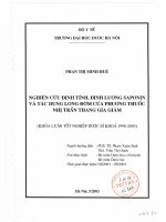 Nghiên cứu định tính, định lượng saponin và tác dụng long đờm của phương thuốc nhị trần thang gia giảm