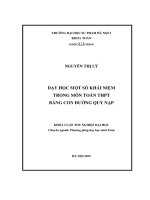 Khoá luận tốt nghiệp dạy học một số khái niệm trong môn toán THPT bằng con đường quy nạp