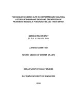 The muslim religious elite in contemporary malaysia  a study of dominant ideas and orientation of prominent religious personalities and their impact 