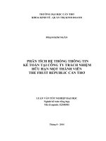 phân tích hệ thống thông tin kế toán tại công ty trách nhiệm hữu hạn một thành viên the fruit republic cần thơ