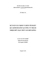 kế toán xác định và phân tích kết quả kinh doanh tại công ty trách nhiệm hữu hạn thủy sản biển đông