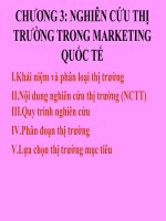 CHƯƠNG 3 NGHIÊN cứu THỊ TRƯỜNG TRONG MARKETING QUỐC tế 