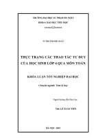 Khoá luận tốt nghiệp thực trạng các thao tác tư duy của học sinh lớp 4 qua môn toán