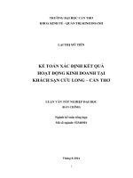 kế toán xác định kết quả hoạt động kinh doanh tại khách sạn cửu long – cần thơ