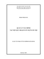 Quản lý tài chính tại viện quy hoạch xây dựng hà nội 