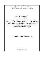 Nghiên cứu cổ tức, đầu tư, tính bất ổn của dòng tiền  bằng chứng thực nghiệm tại việt nam