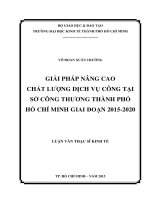 Giải pháp nâng cao chất lượng dịch vụ công tại sở công thương thành phố hồ chí minh giai đoạn 2015   2020