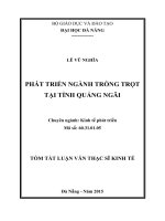 Phát triển ngành trồng trọt tại tỉnh quảng ngãi 
