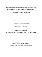 The social control of personal finance  the emergence and evolution of the central provident fund (CPF) system 
