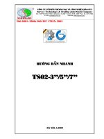 HƯỚNG dẫn NHANH TS02 3,5,7 
