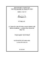 Khoá luận tốt nghiệp lý thyyết chuyển pha loại II trong mô hình ginzbur   landau hai tham số trật tự